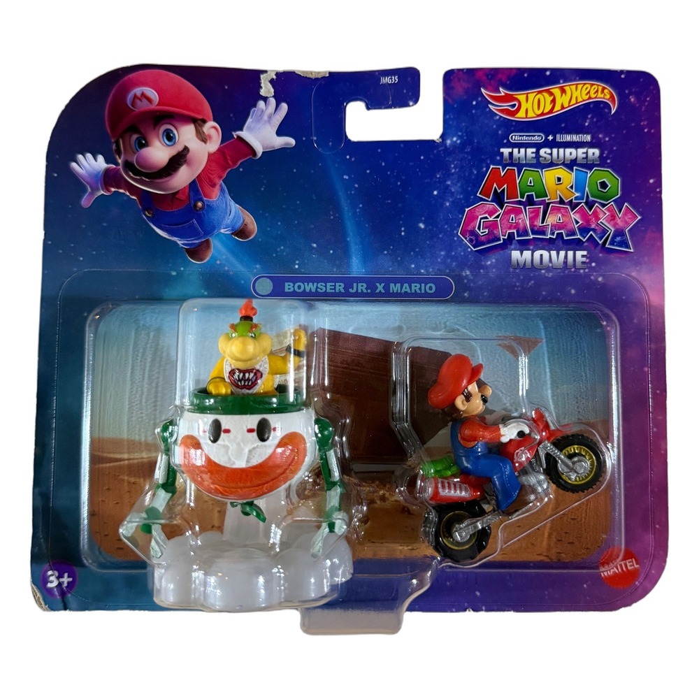 Hot Wheels The Super Mario Bros Movie Bowser Jr x Mario 2-Pack Figures JMG35